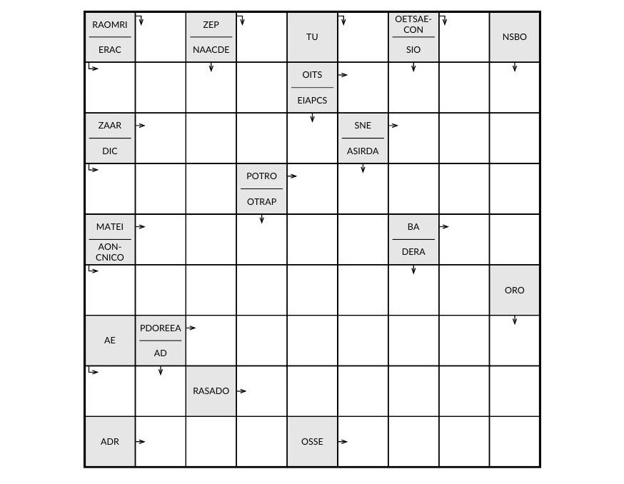 Ejemplo de Autocaótico - pasatiempo de PasatiemposWeb