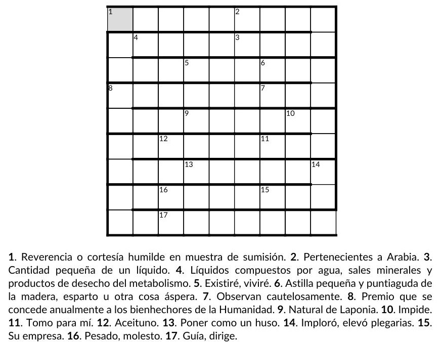 Ejemplo de Palabras Encadenadas - pasatiempo de PasatiemposWeb