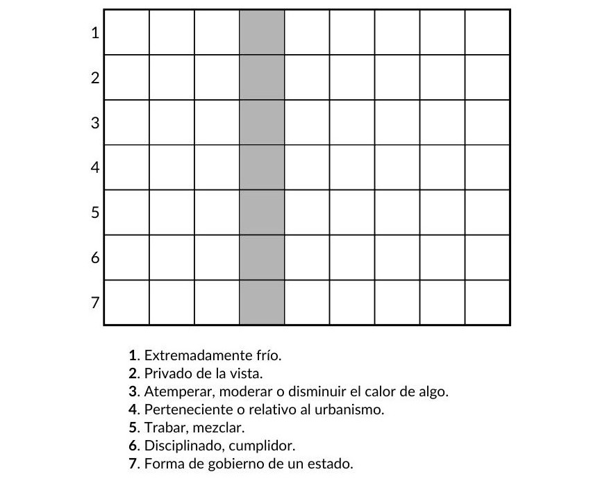 Ejemplo de Palabras Ocultas - pasatiempo de PasatiemposWeb