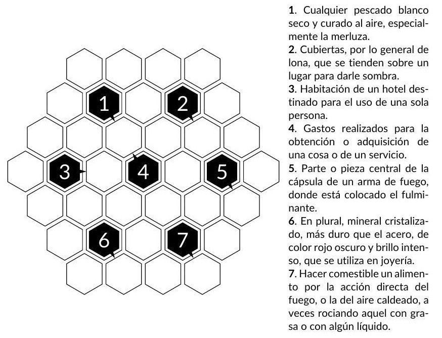 Ejemplo de Panal - pasatiempo de PasatiemposWeb